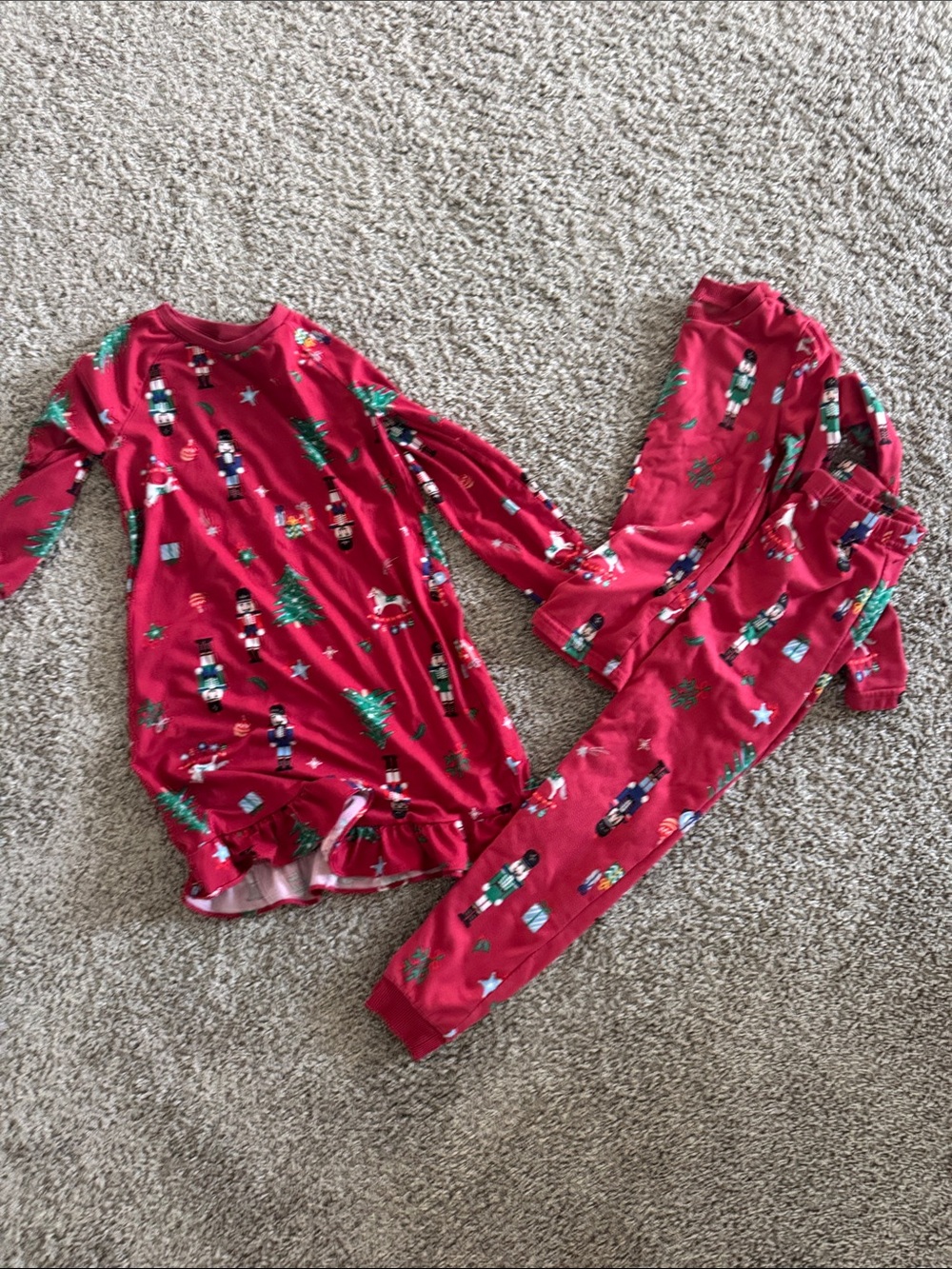 Kids Holiday Red Nutcracker Pajama Set